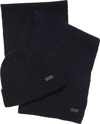 Barbour Carlton Muts - Heren - Hoeden - Blauw - ONE Size - Wol - Accessoires