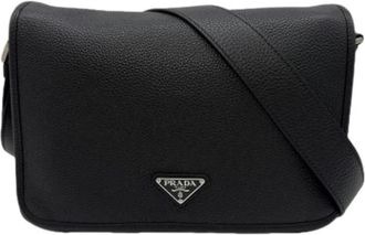 Prada Pre-owned Vintage Shoulder Bag - Heren - Vintage Schoudertas - Zwart - ONE Size - Leer - Vintage