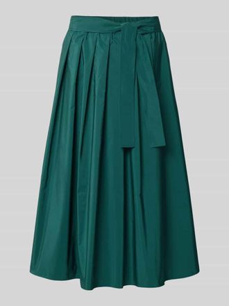 Max Mara Ausgestellter Midi-Rock mit Baumwoll-Anteil Modell ALPACA in Dunkelgruen, Gr&ouml;&szlig;e 34
