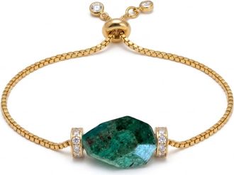 Liv Oliver 18k gold turquoise Adjustable bracelet
