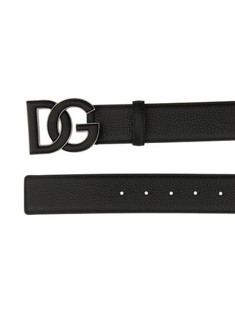 Dolce & Gabbana Deer Print Calfskin Belt
