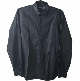 The Kooples Mens Absolute Colour Button Down Shirt In Black
