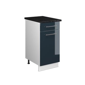 Vicco Mueble Bajo Para Fregadero/placa Fame-line, Azul Oscuro Alto Brillo/blanco, 40 Cm, Et Antracita, Vicco