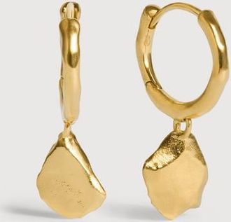 Monica Vinader Gold Fragments Asymmetric Huggie Earrings