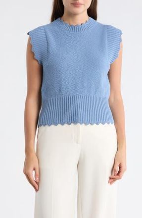 Elie Tahari Scalloped Sleeveless Sweater in Sky Blue at Nordstrom Rack, Size X-Large