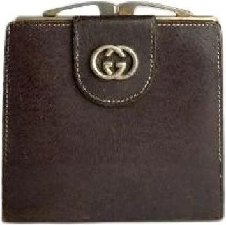 Gucci Pre-owned Vintage Portemonnee - Dames - Vintage Accessoires - Bruin - ONE Size - Leer - Vintage