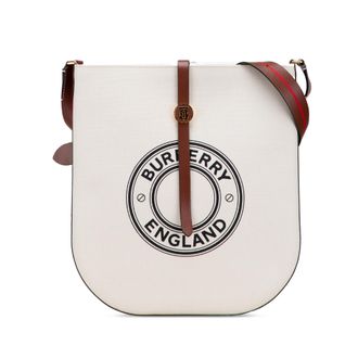 Burberry Canvas Schoudertas Logo