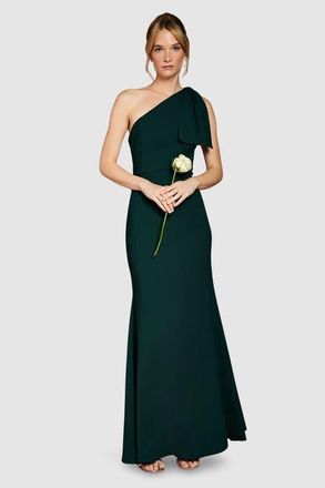 Coast One Shoulder Maxi Bridesmaid Dress in Emerald at Nordstrom, Size 18