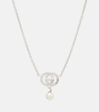 Gucci Interlocking G embellished pendant necklace
