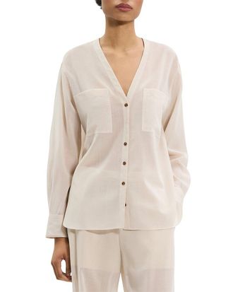 Theory Sheer Lightweight Wool Shirt