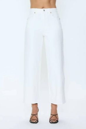 Pistola Denim Womens Kyra High Rise Bowed Ankle Jean In Antique White