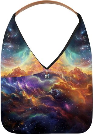 Generic Stars Nebula Reusable Lightweight Grocery Bags - Foldable Into Compact Pouch, Washable & Sturdy, Multipurpose for Shopping and Travel