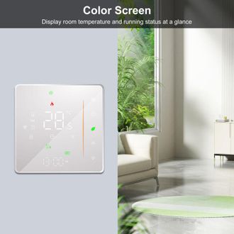 OEM Termostato Inteligente Wifi Tuya, Controlador De Calefacci&oacute;n Por Suelo Radiante Con Pantalla Led A Color Que Muestra La Hora, El D&iacute;a De La Semana, La 
