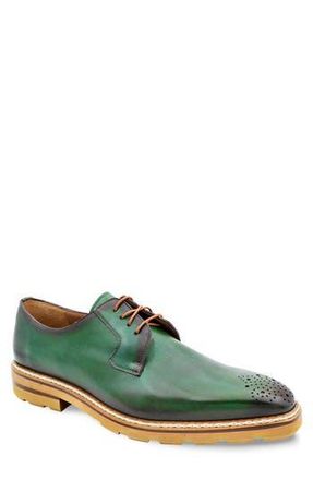 Mezlan Lug Sole Brogue Medallion Derby in Forest at Nordstrom Rack, Size 10