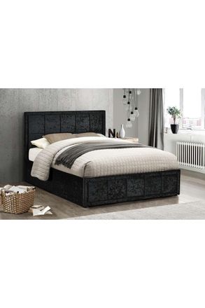 Birlea Fabric Ottoman Bed Frame Storage Hannover Gas Lift in Black | Size: Small Double