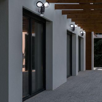 ETC Shop Set Di 3 Applique Solari A Led Sensor Faretto Da Esterno Lampade Da Cortile Rilevatore Di Movimento