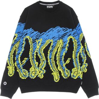 Octopus Zwarte Lichtgewicht Crewneck Sweatshirt met Octopus Logo - Heren - Sweatshirts - Veelkleurig - M - Katoen - Hoodies & sweatvesten