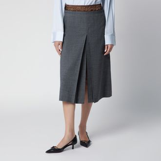 Prada Gonna grigio ardesia in lana