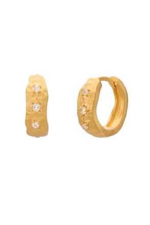 Murkani Cosmic Love Huggie With White Topaz in Yellow Gold at Nordstrom