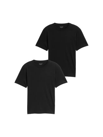 Tom Tailor T-Shirt TOM TAILOR, Herren, Gr. L, schwarz, Single Jersey, Obermaterial: 100% Baumwolle, unifarben, regular fit taillenbedeckt, Rundhals, gerader Absc