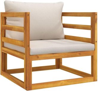 vidaXL Sill&oacute;n De Jard&iacute;n Madera Maciza Acacia Con Cojines Gris Claro Vidaxl
