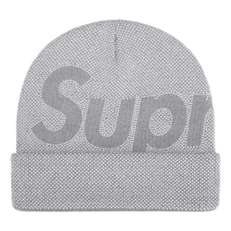 SUPREME FW25 Studded Knockout Big Logo Beanie Heather Grey SUP-FW25-1098-GRY