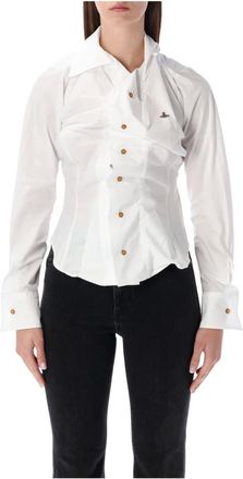 Vivienne Westwood Overhemden, Dames, Wit, S, Katoen, Drunken Shirt