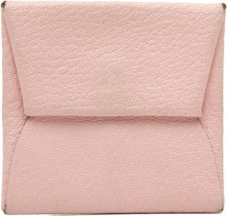 Herm&egrave;s Rose Sakura Chevre Myzore Leather Coin Purse/Coin Case (Pre-Owned)