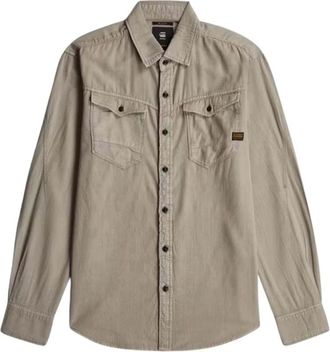 G-Star Arc 3D Slim Shirt - Heren - Casual Overhemden - Beige - S - Katoen - Overhemden
