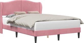 vidaXL Estructura De Cama Con Cabecera Rosa 120 X 200 Cm Terciopelo Vidaxl