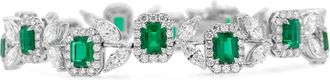 HYT Jewelry Bracciale tennis con smeraldi e diamanti - Argento