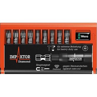 Wera Surtido De Puntass Bit-check Impaktor, 10 Unidades, Ph/pz/hexagonal/torx