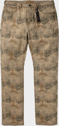 Prps Mens Okinawa Floral Embroidered Five-Pocket Pants