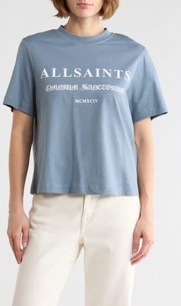 AllSaints Lisa Omnium Cotton Graphic T-Shirt in Flint Stone Blue at Nordstrom Rack, Size X-Small