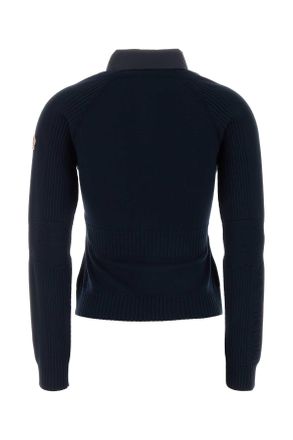 Moncler Womens Navy Blue Knit Cardigan 742 Maglieria