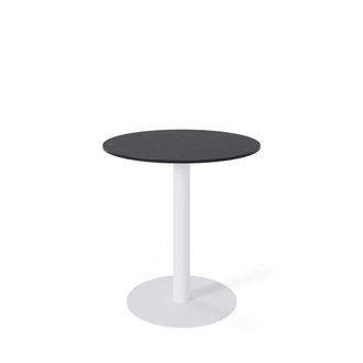 Koketto Home Mesa baja redonda tapa porcelanico negra y pata blanca