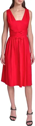 Karl Lagerfeld Cotton Midi Dress in Tomato at Nordstrom Rack, Size 14