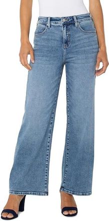 Liverpool L.A. Stride High Rise Wide Leg Jean 30in Inseam Womens Jeans Carbon Canyon : 10 30, Cotton/Denim/Elastane