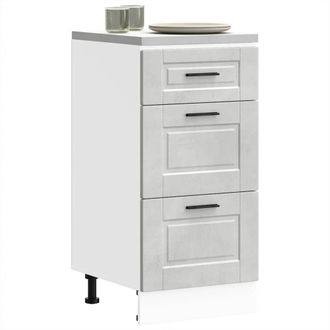 Berkfield Home Kitchen Base Cabinet Porto Concrete Grey Engineered Wood