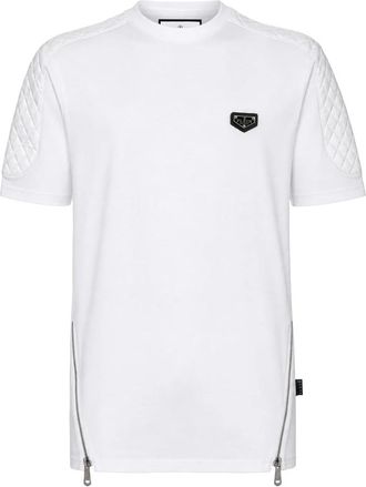 Philipp Plein T-shirt Ronde Hals Korte Mouw - Heren - T-shirts - Wit - L - Katoen - Tops