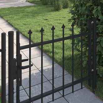 Berkfield Home Elegant Door Fence Gate with Spear Top 100x75 cm in Black