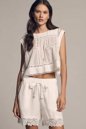 Maeve Cutwork Pull-On Shorts