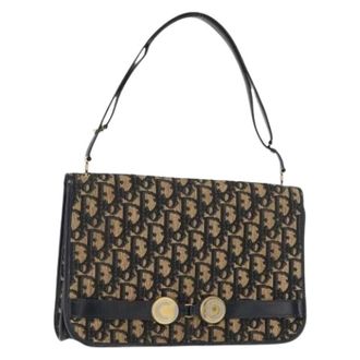 Dior Pre-owned Shoulder Bags, female, Blue, Size: ONE SIZE Pre-owned Trotter Canvas Shoulder Bag