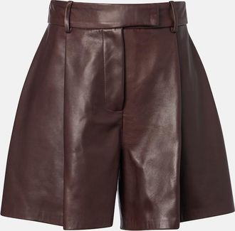 Nour Hammour Jonah pleated leather shorts