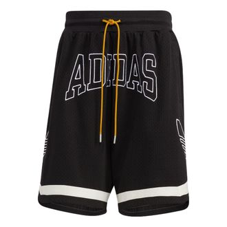adidas originals Contrasting Colors Alphabet Logo Printing Lacing Straight Sports Shorts Black HZ9806