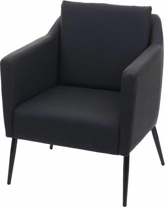 Hhg Nunca Usado] Sill&oacute;n Lounge Hhg 707a, Sill&oacute;n Cocktail Sill&oacute;n Reclinable, Polipiel Negro