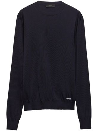 Prada zijden trui met ronde hals