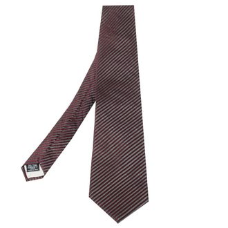 HUGO BOSS Boss By Hugo Boss Burgundy Striped Silk Jacquard Tie