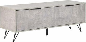 Beliani Beliani - Mobile tv contenitore grigio e nero 120 x 40 cm 2 ripiani effetto cemento Halston