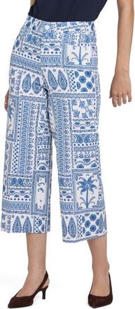 NYDJ Daisy Crop Wide Leg Pants in Jubilee Patchwork at Nordstrom, Size 12
